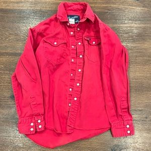 Wrangler pearl snap long sleeve. Boys size 10-12. GUC.